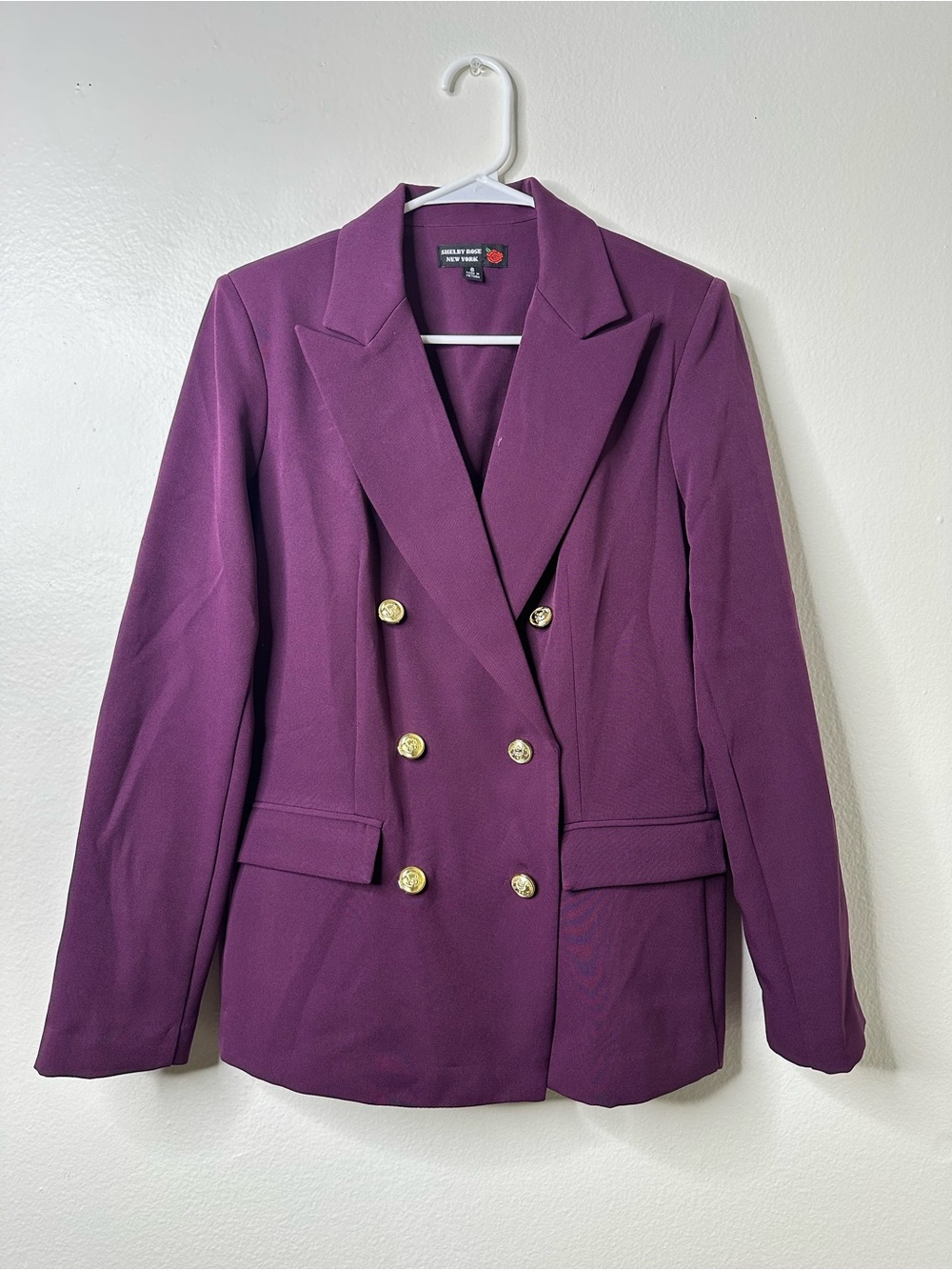 Women's Double-Breasted Plum Purple Blazer